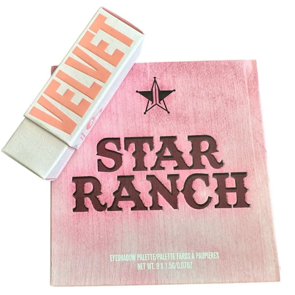 NIB Jeffree Star Mini Star Ranch Eyeshadow Pallet & Velvet Trap Lipstick - Wine